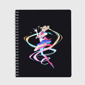 Тетрадь с принтом Sailor Moon Сейлор Мун в Петрозаводске, 100% бумага | 48 листов, плотность листов — 60 г/м2, плотность картонной обложки — 250 г/м2. Листы скреплены сбоку удобной пружинной спиралью. Уголки страниц и обложки скругленные. Цвет линий — светло-серый
 | anime | sailor moon | аниме | анимэ | венера | луна | лунная призма | марс | сейлор мун | серебрянное тысячелетие | серенити | сэйлор | усаги цукино | чиби мун | эндимион