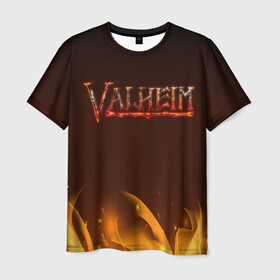 Мужская футболка 3D с принтом Valheim: Вальхейм выживание. в Петрозаводске, 100% полиэфир | прямой крой, круглый вырез горловины, длина до линии бедер | fejd | valheim | вальхейм | викинг | викинги | выживание | выживач | игра