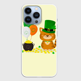 Чехол для iPhone 13 Pro с принтом Ирландский Кот в Петрозаводске,  |  | день святого патрика | ирландия | ирландский | ирландский клевер | ирландский кот | клевер | кот | патрик | с котом | святой патрик