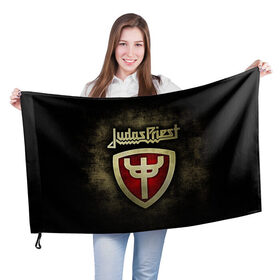 Флаг 3D с принтом JUDAS PRIEST в Петрозаводске, 100% полиэстер | плотность ткани — 95 г/м2, размер — 67 х 109 см. Принт наносится с одной стороны | heavy metal | judas priest | metal | metal gods | группы | джудас прист | метал | роб хэлфорд | хард рок | хеви метал