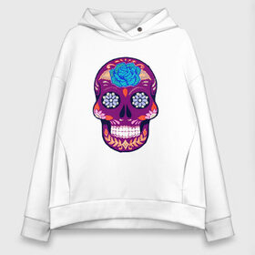 Женское худи Oversize хлопок с принтом Skull Art в Петрозаводске, френч-терри — 70% хлопок, 30% полиэстер. Мягкий теплый начес внутри —100% хлопок | боковые карманы, эластичные манжеты и нижняя кромка, капюшон на магнитной кнопке | art | body | bones | dead | drawing | face | graffiti | head | roses | skeleton | skul | skull | ад | арт | голова | граффити | зло | кости | лицо | металл | нарисованный | розы | рок | скелет | скул | скулл | три черепа | тьма