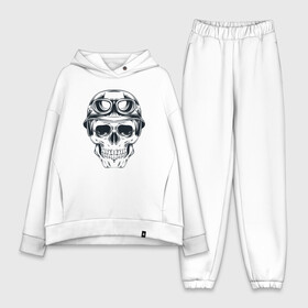 Женский костюм хлопок Oversize с принтом Skull pilot в Петрозаводске,  |  | art | body | bones | dead | drawing | face | graffiti | head | roses | skeleton | skul | skull | ад | арт | голова | граффити | зло | кости | лицо | металл | нарисованный | розы | рок | скелет | скул | скулл | три черепа | тьма