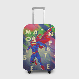 Чехол для чемодана 3D с принтом Man Of Steel в Петрозаводске, 86% полиэфир, 14% спандекс | двустороннее нанесение принта, прорези для ручек и колес | superman | vdzabma | супермен