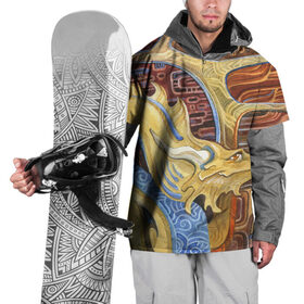Накидка на куртку 3D с принтом узорчатый дракон в Петрозаводске, 100% полиэстер |  | Тематика изображения на принте: дракон | орнамент | узор