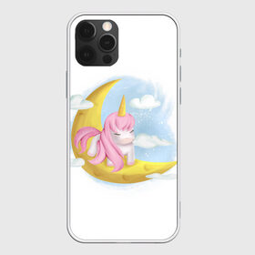 Чехол для iPhone 12 Pro Max с принтом Единорог в Петрозаводске, Силикон |  | девочке | деь | единорогпоки | конь | лошадь | луна | месяц | мультик | мультфильм | небо | ночь | облако | радуга | ребенку | счастье