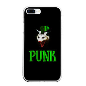 Чехол для iPhone 7Plus/8 Plus матовый с принтом punky trashcat в Петрозаводске, Силикон | Область печати: задняя сторона чехла, без боковых панелей | punk. | trashcat | животные | ирокез | опоссум | панк