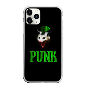 Чехол для iPhone 11 Pro матовый с принтом punky trashcat в Петрозаводске, Силикон |  | punk. | trashcat | животные | ирокез | опоссум | панк