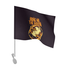 Флаг для автомобиля с принтом BRING ME THE HORIZON в Петрозаводске, 100% полиэстер | Размер: 30*21 см | band | bring me the horizon | hardcore | metal | music | punk | rock | skull | бринги | группа | метал | музыка | панк | рок | череп