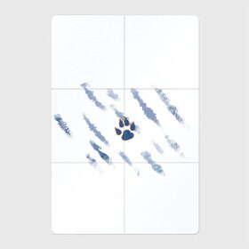 Магнитный плакат 2Х3 с принтом Лапа в Петрозаводске, Полимерный материал с магнитным слоем | 6 деталей размером 9*9 см | акварель | краски | лапа | тигр | царапины | царапка