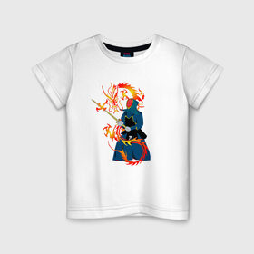 Детская футболка хлопок с принтом Война драконов в Петрозаводске, 100% хлопок | круглый вырез горловины, полуприлегающий силуэт, длина до линии бедер | битва | воин | война драконов | дракон | игра драконов | мужская битва | ниндзя | самурай | япония
