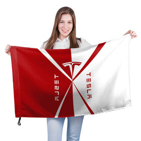 Флаг 3D с принтом Tesla $$$ в Петрозаводске, 100% полиэстер | плотность ткани — 95 г/м2, размер — 67 х 109 см. Принт наносится с одной стороны | red | tesla | tesla car | tesla electric car | tesla lettering | tesla logo | tesla print | white | автомобиль тесла | белый | красный | логотип тесла | надпись тесла | принт тесла | тесла | электромобиль тесла