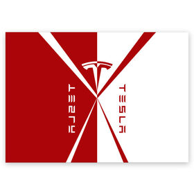 Поздравительная открытка с принтом Tesla $$$ в Петрозаводске, 100% бумага | плотность бумаги 280 г/м2, матовая, на обратной стороне линовка и место для марки
 | red | tesla | tesla car | tesla electric car | tesla lettering | tesla logo | tesla print | white | автомобиль тесла | белый | красный | логотип тесла | надпись тесла | принт тесла | тесла | электромобиль тесла
