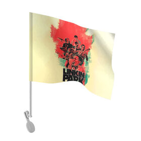 Флаг для автомобиля с принтом LINKIN PARK в Петрозаводске, 100% полиэстер | Размер: 30*21 см | chester | hardcore | linknin park | music | punk | rip | rock | usa | линкин парк | музыка | панк | рок | честер беннингтон