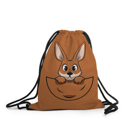 Рюкзак-мешок 3D с принтом Кенгуренок в сумке в Петрозаводске, 100% полиэстер | плотность ткани — 200 г/м2, размер — 35 х 45 см; лямки — толстые шнурки, застежка на шнуровке, без карманов и подкладки | Тематика изображения на принте: animals | australia | baby | bag | cute | ears | eyes | jump | kangaroo | leap | mother | nose | paws | pocket | sack | shadow | tail | австралия | глаза | детеныш | животные | карман | кенгуренок | кенгуру | лапы | мама | мешок | милый | нос | няшный | п
