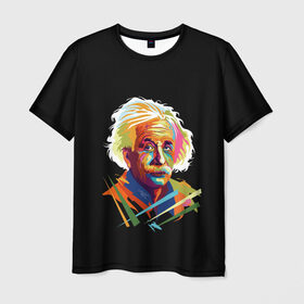 Мужская футболка 3D с принтом Law of relativity в Петрозаводске, 100% полиэфир | прямой крой, круглый вырез горловины, длина до линии бедер | celebrity | einstein | great scientist | physicist | scientist