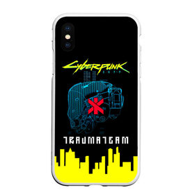 Чехол для iPhone XS Max матовый с принтом TRAUMA TEAM Cyberpunk 2077 в Петрозаводске, Силикон | Область печати: задняя сторона чехла, без боковых панелей | cyberpunk 2077 | hacker | maelstrom | militech | quadra | samurai | sci fi | technology | trauma team | v | будущее | игра | иероглифы | киану ривз | кибер | киберпанк | киборг | киборги | корпорация | лого | милитек | панк | роботы | самурай | т