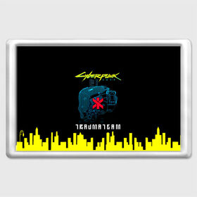 Магнит 45*70 с принтом TRAUMA TEAM Cyberpunk 2077 в Петрозаводске, Пластик | Размер: 78*52 мм; Размер печати: 70*45 | cyberpunk 2077 | hacker | maelstrom | militech | quadra | samurai | sci fi | technology | trauma team | v | будущее | игра | иероглифы | киану ривз | кибер | киберпанк | киборг | киборги | корпорация | лого | милитек | панк | роботы | самурай | т