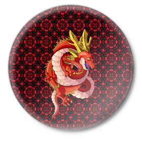 Значок с принтом Шар дракона в Петрозаводске,  металл | круглая форма, металлическая застежка в виде булавки | dragon ball | аниме | дракон | жемчуг дракона | узоры | шар дракона