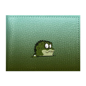 Обложка для студенческого билета с принтом Неожиданный сосед в Петрозаводске, натуральная кожа | Размер: 11*8 см; Печать на всей внешней стороне | Тематика изображения на принте: графика | дикий мир | животное | крокодил | лягушка | персонаж | природа | рисунок