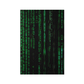 Обложка для паспорта матовая кожа с принтом Матрица букв и чисел в Петрозаводске, натуральная матовая кожа | размер 19,3 х 13,7 см; прозрачные пластиковые крепления | green | движение букв и цифр | киберпространство | матрица | много букв и чисел
