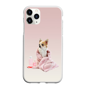 Чехол для iPhone 11 Pro Max матовый с принтом собачка полотенце процедуры  в Петрозаводске, Силикон |  | ванна | выходной | градиент | душ | забота и теле | любовь к себе | мини собака | полотенце | процедуры | розовый | собака | собачка | спа | уход | чихуахуа | чихуашка | щенок