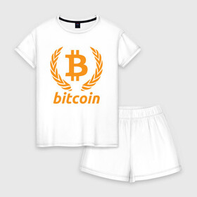Женская пижама с шортиками хлопок с принтом БИТКОИН | BITCOIN в Петрозаводске, 100% хлопок | футболка прямого кроя, шорты свободные с широкой мягкой резинкой | bitcoin | blockchain | btc | cardano | crypto | ethereum | polkadot | tether | xrp | бинанс | биткоин | блокчейн | валюта | деньги | криптовалюта | майнер | майнинг | цифровая валюта | цифровое золото | эфир