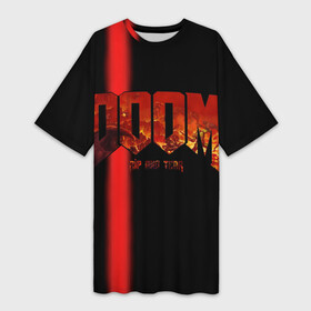 Платье-футболка 3D с принтом Doom | Rip and Tear в Петрозаводске,  |  | bethesda softworks | doom eternal | id software | rock | мик гордон