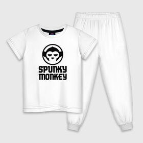 Детская пижама хлопок с принтом SPUNKY MONKEY в Петрозаводске, 100% хлопок |  брюки и футболка прямого кроя, без карманов, на брюках мягкая резинка на поясе и по низу штанин
 | Тематика изображения на принте: cyberpunk 2077 | hacker | maelstrom | militech | quadra | samurai | sci fi | technology | trauma team | v | будущее | игра | иероглифы | киану ривз | кибер | киберпанк | киборг | киборги | корпорация | лого | милитек | панк | роботы | самурай | т