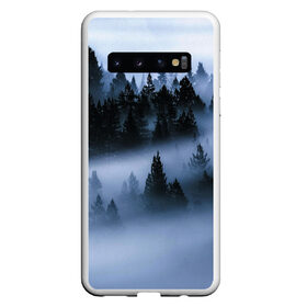 Чехол для Samsung Galaxy S10 с принтом Сумеречный лес в Петрозаводске, Силикон | Область печати: задняя сторона чехла, без боковых панелей | Тематика изображения на принте: forest | ёлки | лес | пейзаж | туман