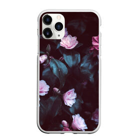 Чехол для iPhone 11 Pro Max матовый с принтом Розовые цветы в Петрозаводске, Силикон |  | Тематика изображения на принте: flowers | зелень | розовые цветы | цветочки | цветы