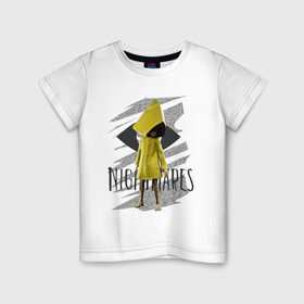 Детская футболка хлопок с принтом Little Nightmares в Петрозаводске, 100% хлопок | круглый вырез горловины, полуприлегающий силуэт, длина до линии бедер | game | little nightmares | девочка | желтый плащ | игры | парные футболки