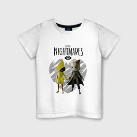 Детская футболка хлопок с принтом Little Nightmares II в Петрозаводске, 100% хлопок | круглый вырез горловины, полуприлегающий силуэт, длина до линии бедер | game | little nightmares | девочка и мальчик | желтый | игры | любовь | пара | парные