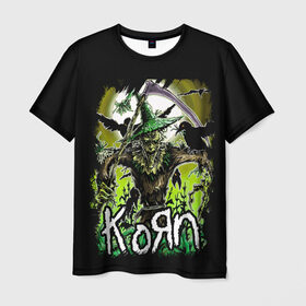 Мужская футболка 3D с принтом KoЯn в Петрозаводске, 100% полиэфир | прямой крой, круглый вырез горловины, длина до линии бедер | band | davies | grunge | hardcore | korn | metal | music | punk | rock | usa | гранж | группа | корн | кукуруза | метал | музыка | панк | рок | сша