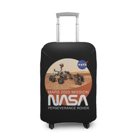 Чехол для чемодана 3D с принтом NASA - Perseverance в Петрозаводске, 86% полиэфир, 14% спандекс | двустороннее нанесение принта, прорези для ручек и колес | 2020 | 2021 | 21б | elon | mars | musk | nasa | perseverance | space | spacex | илон | космос | марс | марсоход | маск | наса | настойчивый