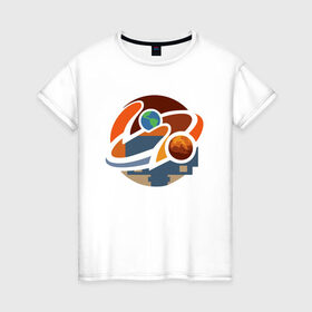 Женская футболка хлопок с принтом Road to Mars (NASA) в Петрозаводске, 100% хлопок | прямой крой, круглый вырез горловины, длина до линии бедер, слегка спущенное плечо | 2020 | 2021 | 21б | elon | mars | musk | nasa | perseverance | space | spacex | илон | космос | марс | марсоход | маск | наса | настойчивый