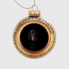 Стеклянный ёлочный шар с принтом ТАКСА в Петрозаводске, Стекло | Диаметр: 80 мм | animal | black | dog | photo | глаза | домашние | животные | звери | пес | собакен | собаки | такса | черный