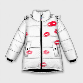 Зимняя куртка для девочек 3D с принтом TRAP KISS в Петрозаводске, ткань верха — 100% полиэстер; подклад — 100% полиэстер, утеплитель — 100% полиэстер. | длина ниже бедра, удлиненная спинка, воротник стойка и отстегивающийся капюшон. Есть боковые карманы с листочкой на кнопках, утяжки по низу изделия и внутренний карман на молнии. 

Предусмотрены светоотражающий принт на спинке, радужный светоотражающий элемент на пуллере молнии и на резинке для утяжки. | fashion | fire | game | hip hop | rap | street style | top | игра | мода | огонь | подарок | рэп | топ | уличный стиль | хип хоп