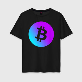 Женская футболка хлопок Oversize с принтом БИТКОИН НЕОН | BITCOIN NEON в Петрозаводске, 100% хлопок | свободный крой, круглый ворот, спущенный рукав, длина до линии бедер
 | Тематика изображения на принте: bitcoin | blockchain | btc | cardano | crypto | ethereum | polkadot | tether | xrp | бинанс | биткоин | блокчейн | валюта | деньги | криптовалюта | майнер | майнинг | цифровая валюта | цифровое золото | эфир