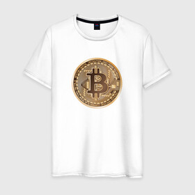 Мужская футболка хлопок с принтом БИТКОИН (НА СПИНЕ) в Петрозаводске, 100% хлопок | прямой крой, круглый вырез горловины, длина до линии бедер, слегка спущенное плечо. | bitcoin | blockchain | btc | cardano | crypto | ethereum | polkadot | tether | xrp | бинанс | биткоин | блокчейн | валюта | деньги | криптовалюта | майнер | майнинг | цифровая валюта | цифровое золото | эфир