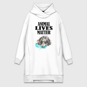 Платье-худи хлопок с принтом Animal lives matter в Петрозаводске,  |  | animal | animal lives matter | dog | животные | жизнь | жизнь животных имеет значение | пес