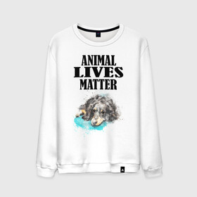 Мужской свитшот хлопок с принтом Animal lives matter в Петрозаводске, 100% хлопок |  | animal | animal lives matter | dog | животные | жизнь | жизнь животных имеет значение | пес