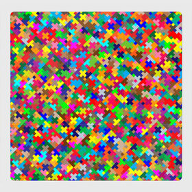 Магнитный плакат 3Х3 с принтом РАЗНОЦВЕТНЫЙ ПАЗЛ в Петрозаводске, Полимерный материал с магнитным слоем | 9 деталей размером 9*9 см | blue | color | green | puzzle | red | texture | желтый | красный | мозаика | пазл | радуга | разноцветный | синий | текстуры
