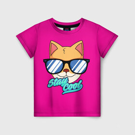 Детская футболка 3D с принтом Очковая кошка в Петрозаводске, 100% гипоаллергенный полиэфир | прямой крой, круглый вырез горловины, длина до линии бедер, чуть спущенное плечо, ткань немного тянется | Тематика изображения на принте: домашняя кошка | кошка | мелус кот | милый кот | мышка | очки | очковая кошка | персидская кошка | русская кошка | французская кошка