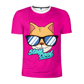 Мужская футболка 3D спортивная с принтом Очковая кошка в Петрозаводске, 100% полиэстер с улучшенными характеристиками | приталенный силуэт, круглая горловина, широкие плечи, сужается к линии бедра | домашняя кошка | кошка | мелус кот | милый кот | мышка | очки | очковая кошка | персидская кошка | русская кошка | французская кошка