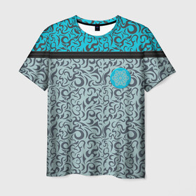 Мужская футболка 3D с принтом Снежный вихрь (Скин CSGO) в Петрозаводске, 100% полиэфир | прямой крой, круглый вырез горловины, длина до линии бедер | cs | go | вихрь | го | кс | скин | снежинка | снежный | узор