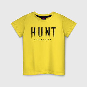 Детская футболка хлопок с принтом HUNT: showdown черный в Петрозаводске, 100% хлопок | круглый вырез горловины, полуприлегающий силуэт, длина до линии бедер | hunt | hunt: showdown | showdown | охота | хант