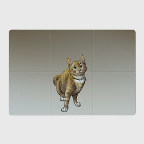 Магнитный плакат 3Х2 с принтом полосатый уличный кот в Петрозаводске, Полимерный материал с магнитным слоем | 6 деталей размером 9*9 см | арт | бандит | вектор | градиент | кот | котенок | котик | котэ | мультяшный | мяу | полоски | рисунок | рыжий | серый | уличный | хитрюга