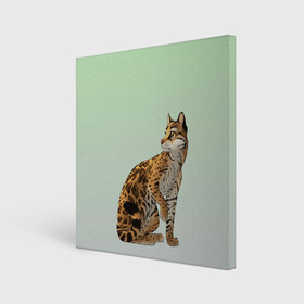 Холст квадратный с принтом дикий кот оцелот в Петрозаводске, 100% ПВХ |  | арт | вектор | градиент | дикий | кот | котенок | котик | котэ | мультяшный | мяу | оцелот | рисунок