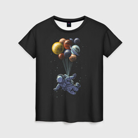 Женская футболка 3D с принтом Space Travel в Петрозаводске, 100% полиэфир ( синтетическое хлопкоподобное полотно) | прямой крой, круглый вырез горловины, длина до линии бедер | drift | drifting | float | floating | galaxy | milky | moon | planet | ship | space | spaceship | star | suit | surfing | to | travel | way | галктика | дрейф | звезда | корабль | космический | космонавт | космос | луна | млечный | планета | путешествие |