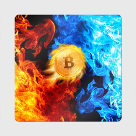 Магнит виниловый Квадрат с принтом БИТКОИН | BITCOIN FIRE в Петрозаводске, полимерный материал с магнитным слоем | размер 9*9 см, закругленные углы | Тематика изображения на принте: bitcoin | blockchain | btc | cardano | crypto | ethereum | polkadot | tether | xrp | бинанс | биткоин | блокчейн | валюта | деньги | криптовалюта | майнер | майнинг | цифровая валюта | цифровое золото | эфир
